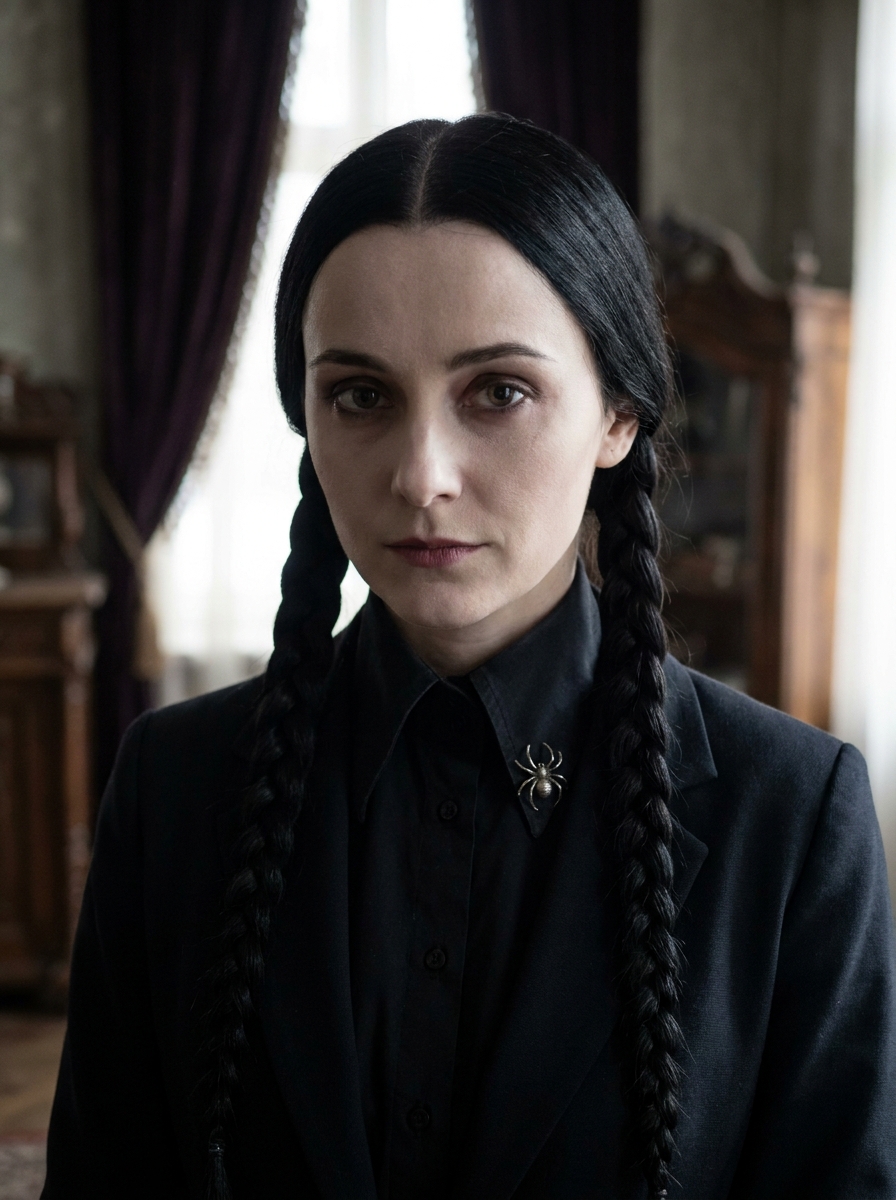 Wednesday-Inspired Braids als Halloween Frisuren für Frauen Inspiration 2026